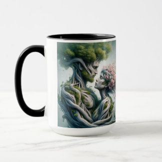 man and nature fusion mug
