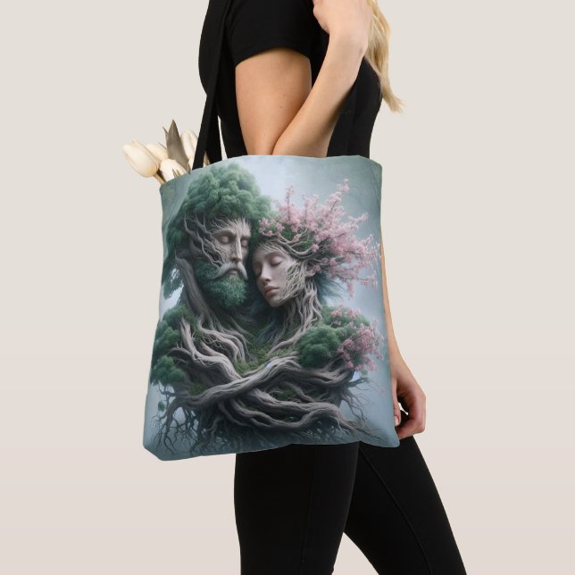 man and nature fusion tote bag (Close Up)