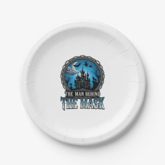 Man Behind Mask Halloween Haunted House Witch_1 Paper Plate