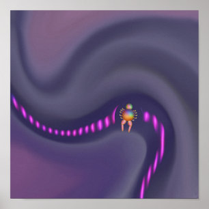 Man blocking sound waves in ear canal poster