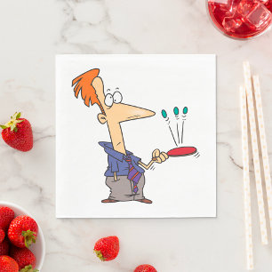 Man Bouncing Balls On A Bat Napkin