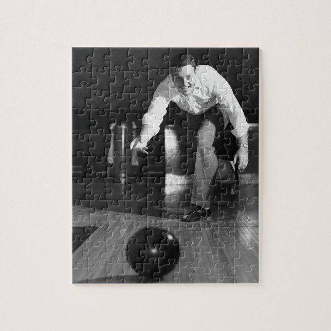 Man Bowling Jigsaw Puzzle (Vertical)