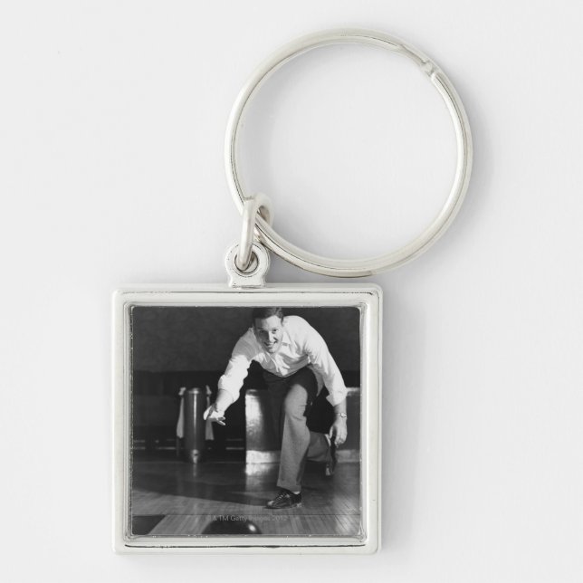 Man Bowling Key Ring (Front)