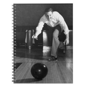 Man Bowling Spiral Notebook