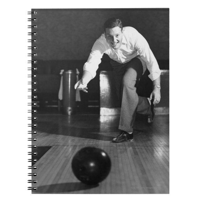Man Bowling Spiral Notebook (Front)