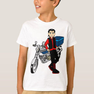 Man Boy motorcycle rider Biker art T-Shirt