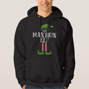 Man Bun Elf Matching Family Christmas Party Pajama Hoodie