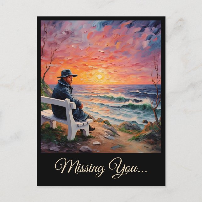 " MAN BY THE SEA " POSTCARD (Front)