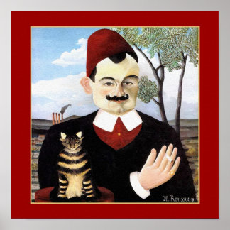 Man & Cat by Henri Rousseau Poster
