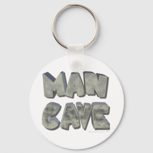 Man Cave 3D Stone Look Letters for Father or Him Key Ring