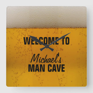 Man Cave - Beer Square Wall Clock