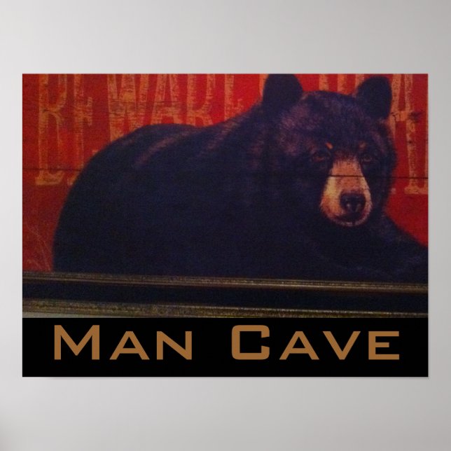 Man Cave Black Bear Poster (Front)