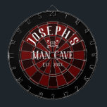 Man Cave Custom Name Dartboard<br><div class="desc">Coloured background with custom name and man cave in the centre of the board. Other colours available in the shop.</div>