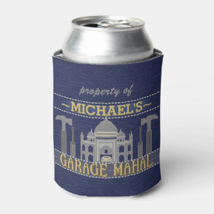 Man Cave Garage Mahal Funny for Men   Personalised Can Cooler