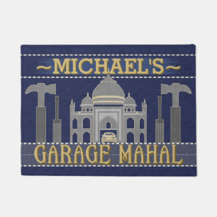 Man Cave Garage Mahal Funny Tools   Custom Name Doormat