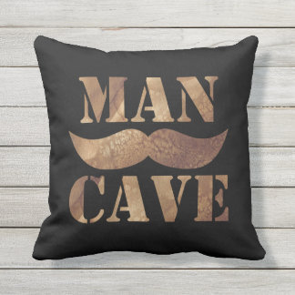 Man Cave (Moustache, black) Cushion
