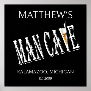 Man Cave Pub LED Poster Print Sign