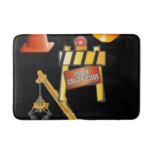 man cave under construction bathroom bathmat