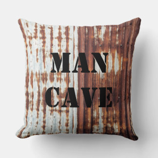 Man Cave Vintage Corrugated Weathered Tin Cushion