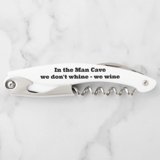 Man Cave White Corkscrew (Front)