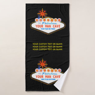 Man Cave Your Garage Famous Sign Custom Name Bath Towel Set