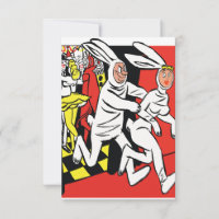 Man Chasing a Woman, Masquerade ball, Rabbits