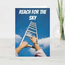 Man climbing a ladder - Folded Greeting Card