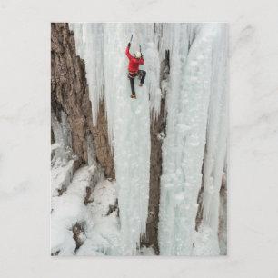 Man climbing ice, Colorado Postcard