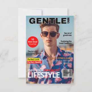 Man Cover Magazine Personalise Design Invitation