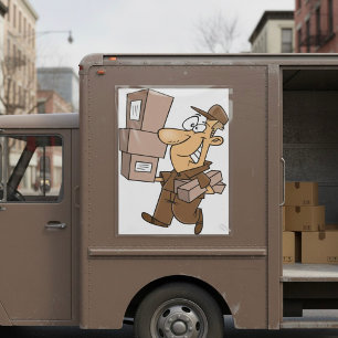 Man Delivering Parcels Poster