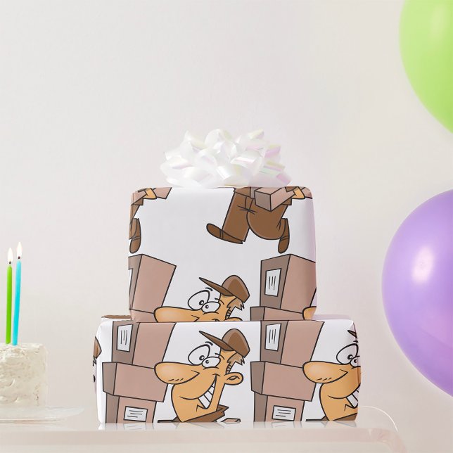 Man Delivering Parcels Wrapping Paper (Creator Uploaded)