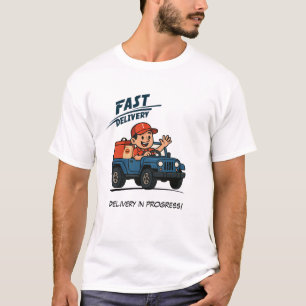 Man Delivery Driver Driving a Blue Vehicle T-Shirt