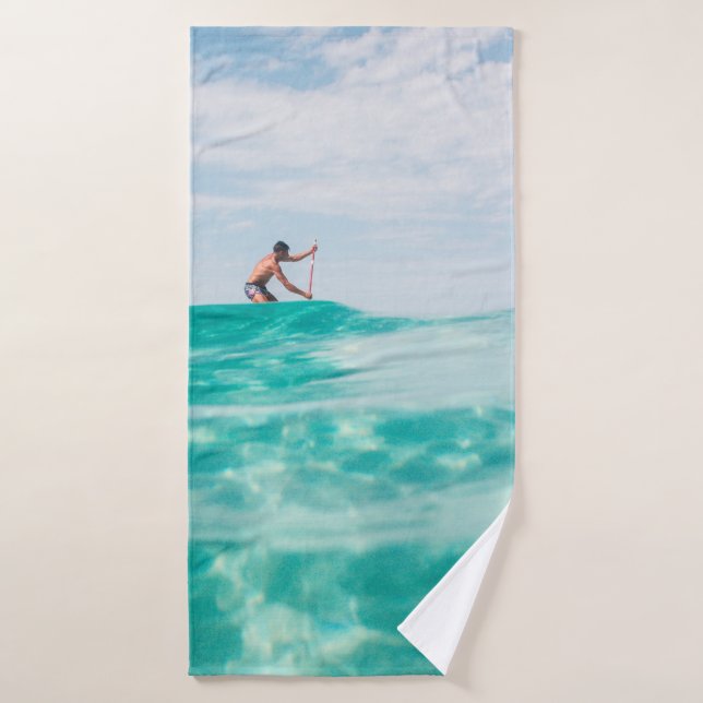Man doing surfing bath towel (Bath Towel)