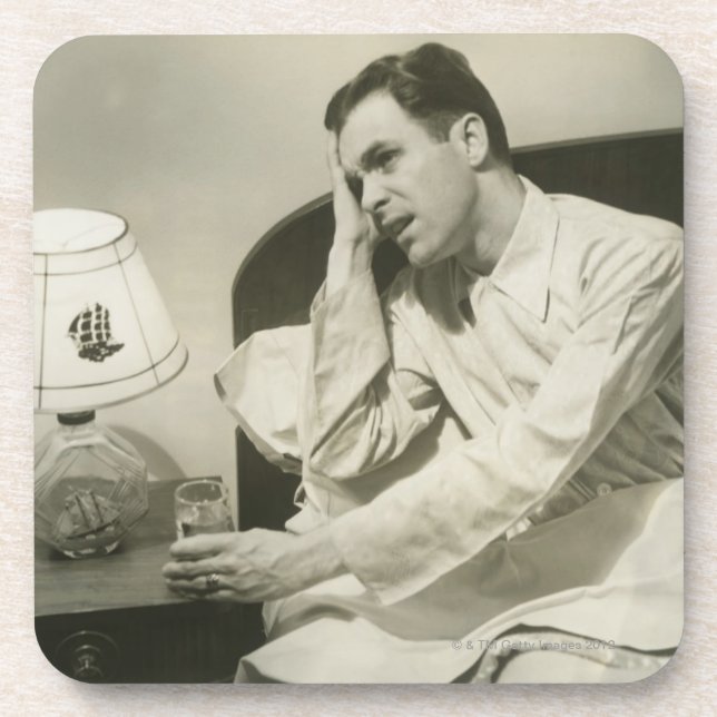 Man Drinking Water Coaster (Front)