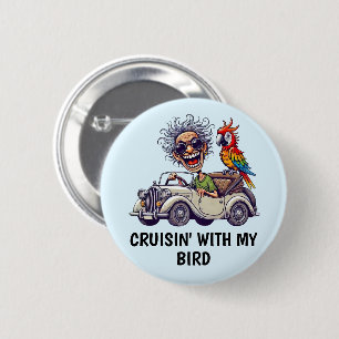 Man Driving 6 Cm Round Badge