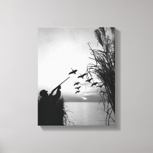Man Duck Hunting Canvas Print