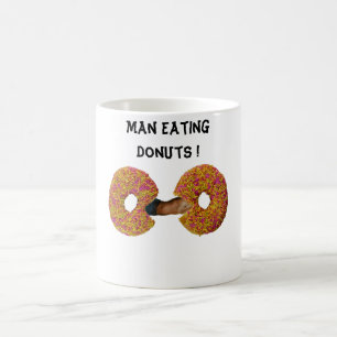 Man Eating Doughnuts !  Coffee Mug