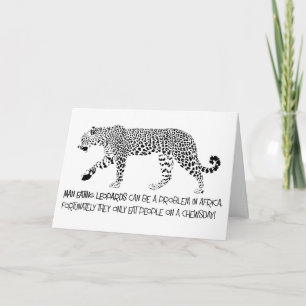 Man Eating Leopard Birthday Card