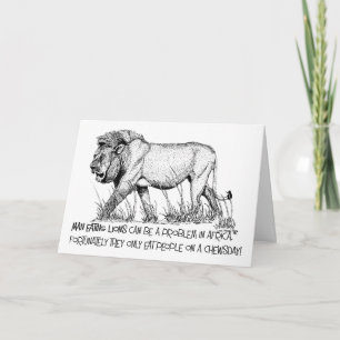 Man Eating Lion Birthday Card