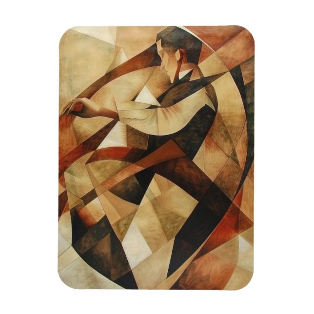 Man Enveloped in Abstraction Canvas Magnet (Vertical)