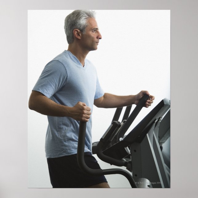 Man exercising on Stairmaster Poster (Front)