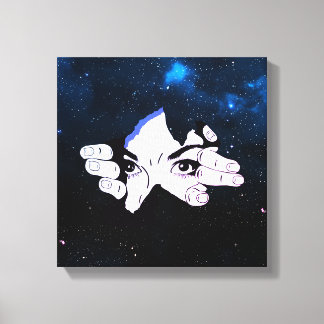 Man face in the sky canvas print