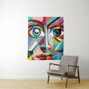 Man face tapestry