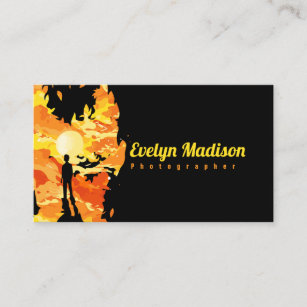 man fire flame burning mind y676 business card
