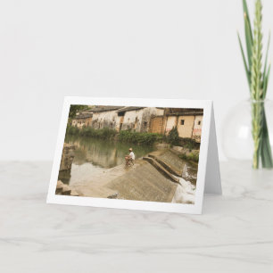 Man Fishing Folded Blank Greeting Card