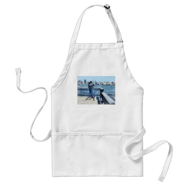 Man Fishing Off Hoboken Pier Standard Apron (Front)