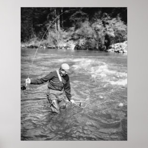 Man Fishing Poster