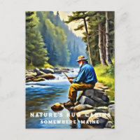 *~* Man Fishing Stream AP49 Senior Stream