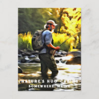 *~* Man Fishing Stream AP49 Sun Stream