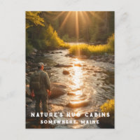 *~* Man Fishing Stream Maine Peace AP49 Nature